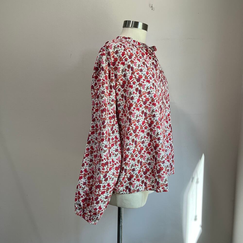 Universal Thread Red Ditzy Boho Peasant Floral Bl… - image 2